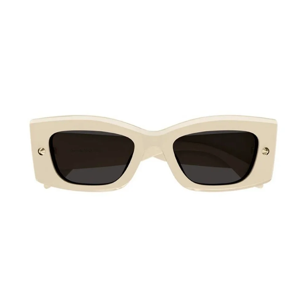 NEW AM0426S 005 ALEXANDER MCQUEEN SUNGLASSES IVORY SQUARE WOMEN EYEWEAR